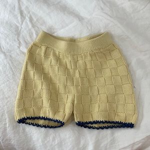 Misha and Puff Basketweave Shorts Straw 4-5Y